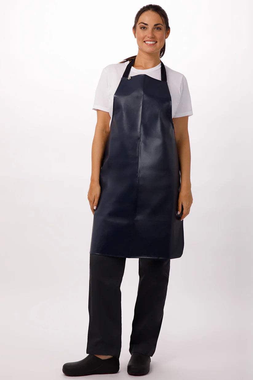 Short PVC Bib Apron Black - Foot Zone