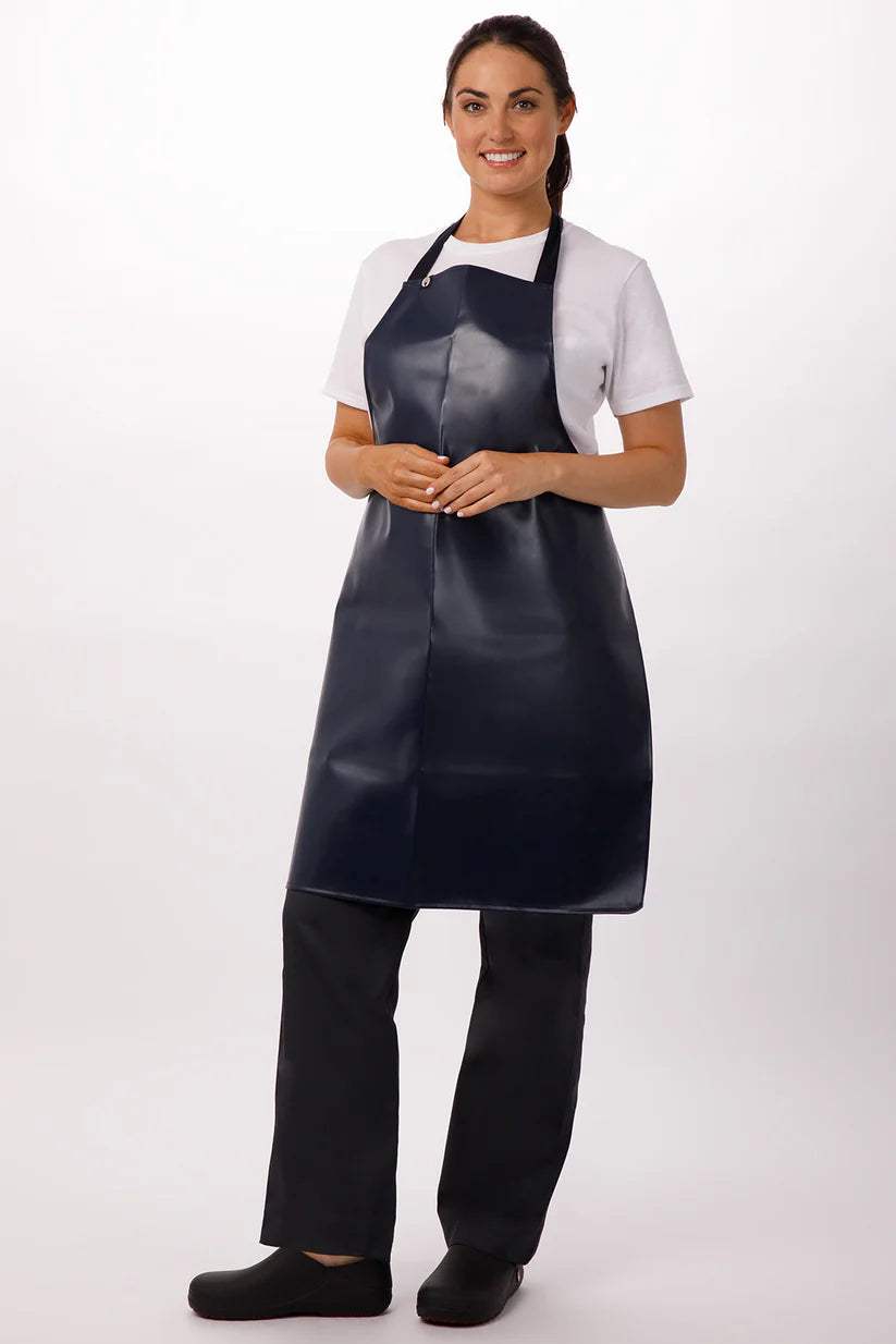 Short PVC Bib Apron Black - Foot Zone