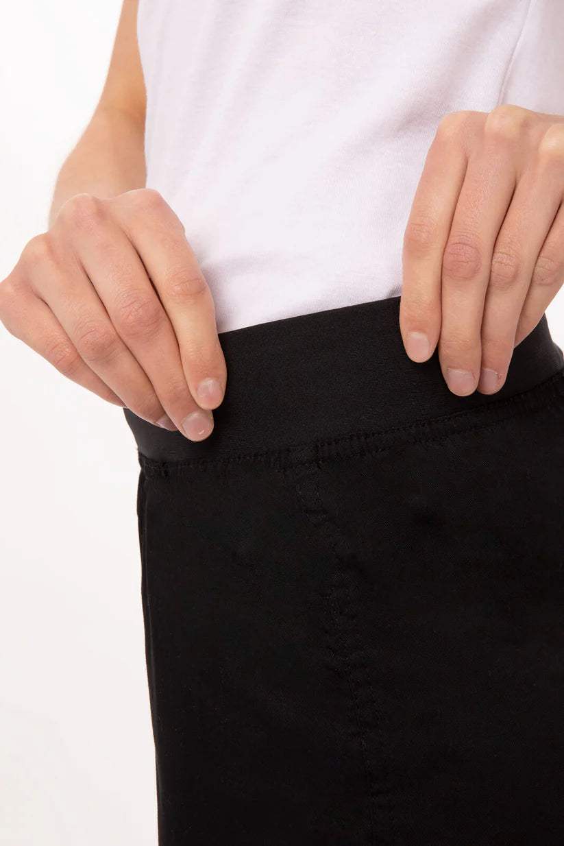 Lightweight Slim Women's Chef Pants Black - Foot Zone