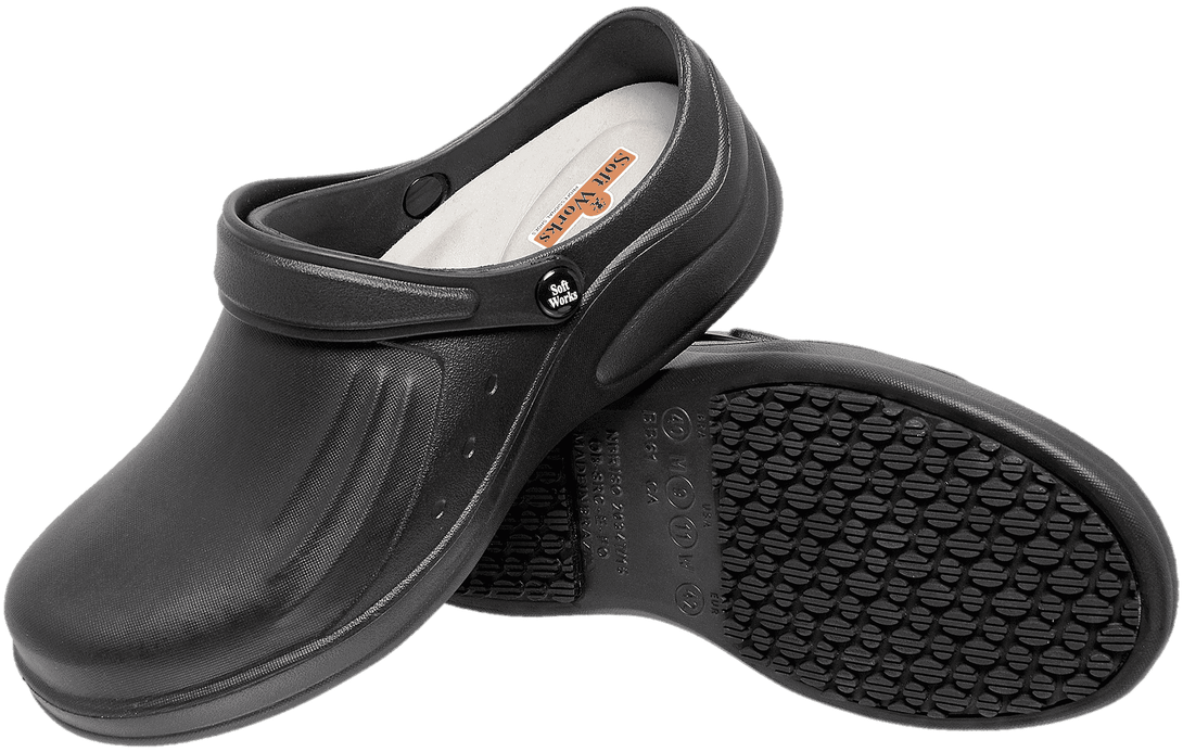 Ref. BB61 Chef Clogs Black - Comfortable Chef Shoes for Kitchen Use - Foot Zone