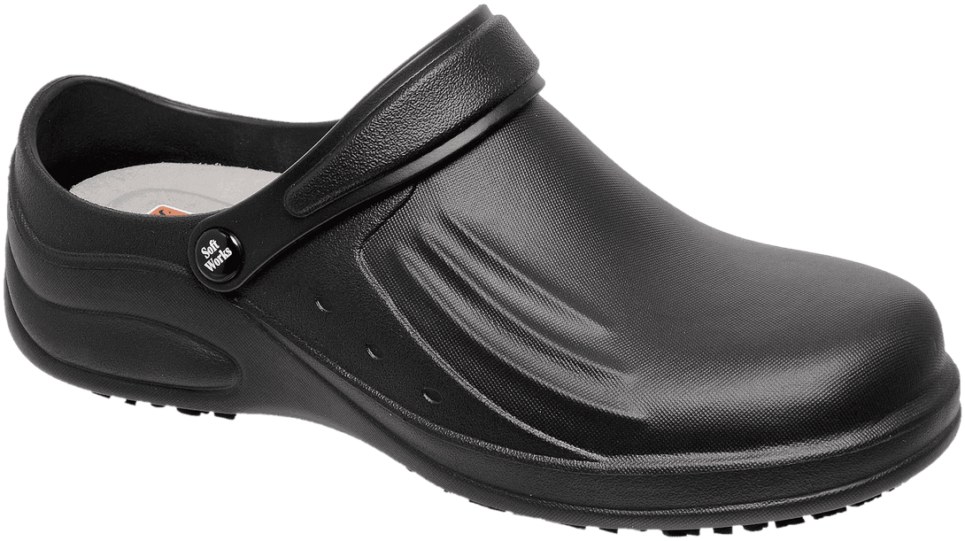 Ref. BB61 Chef Clogs Black - Comfortable Chef Shoes for Kitchen Use - Foot Zone