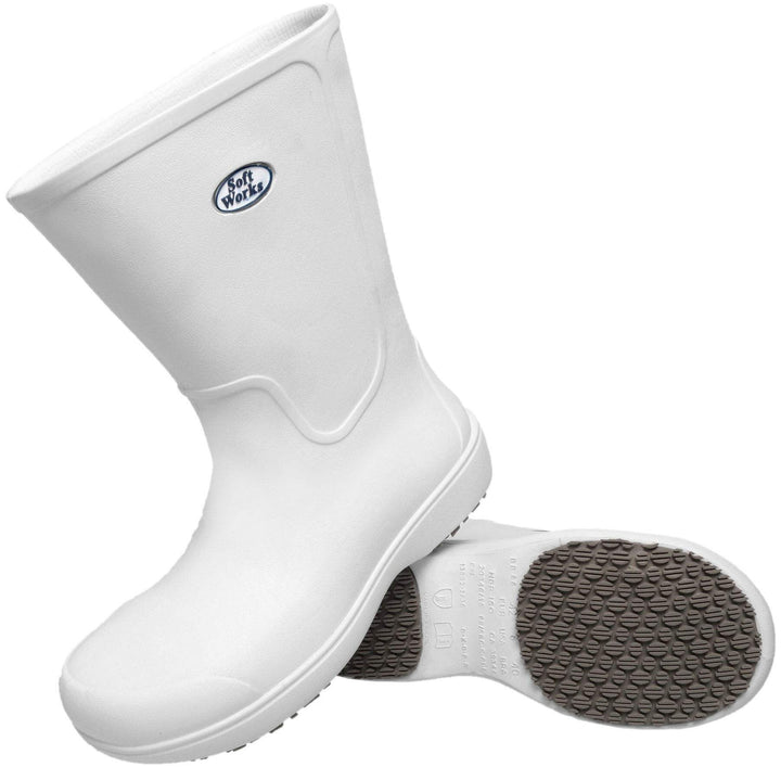 Ref. BB86  LONG WORK BOOTS WHITE WITH TOE CAP - Foot Zone