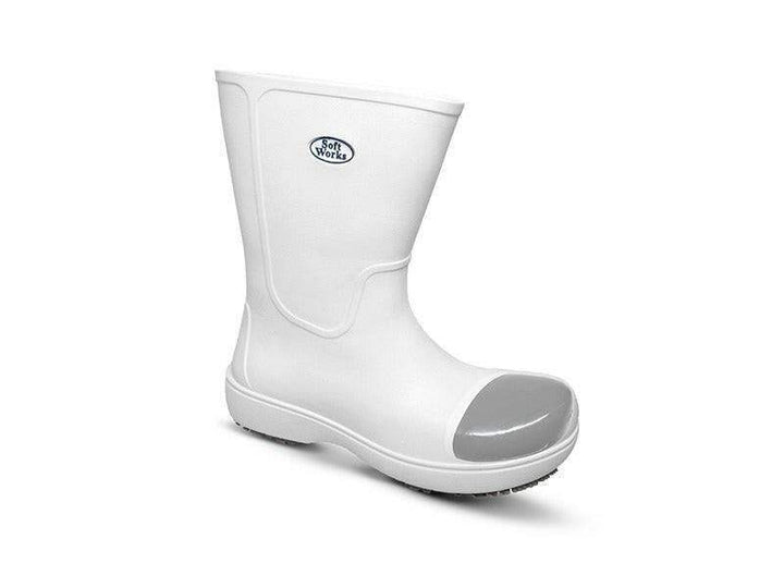 Ref. BB86  LONG WORK BOOTS WHITE WITH TOE CAP - Foot Zone