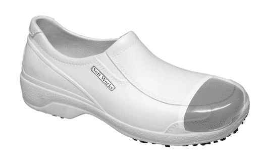 Ref. BB66  NON-SLIP WORK CLASSIC SHOES WITH TOE CAP WHITE - Foot Zone